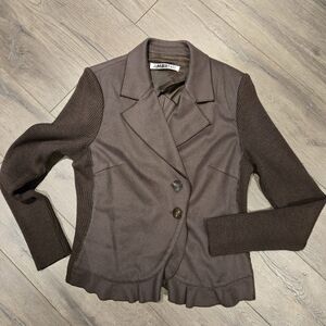 Ambiente Vintage Women's Chocolate Wool Blend Blazer